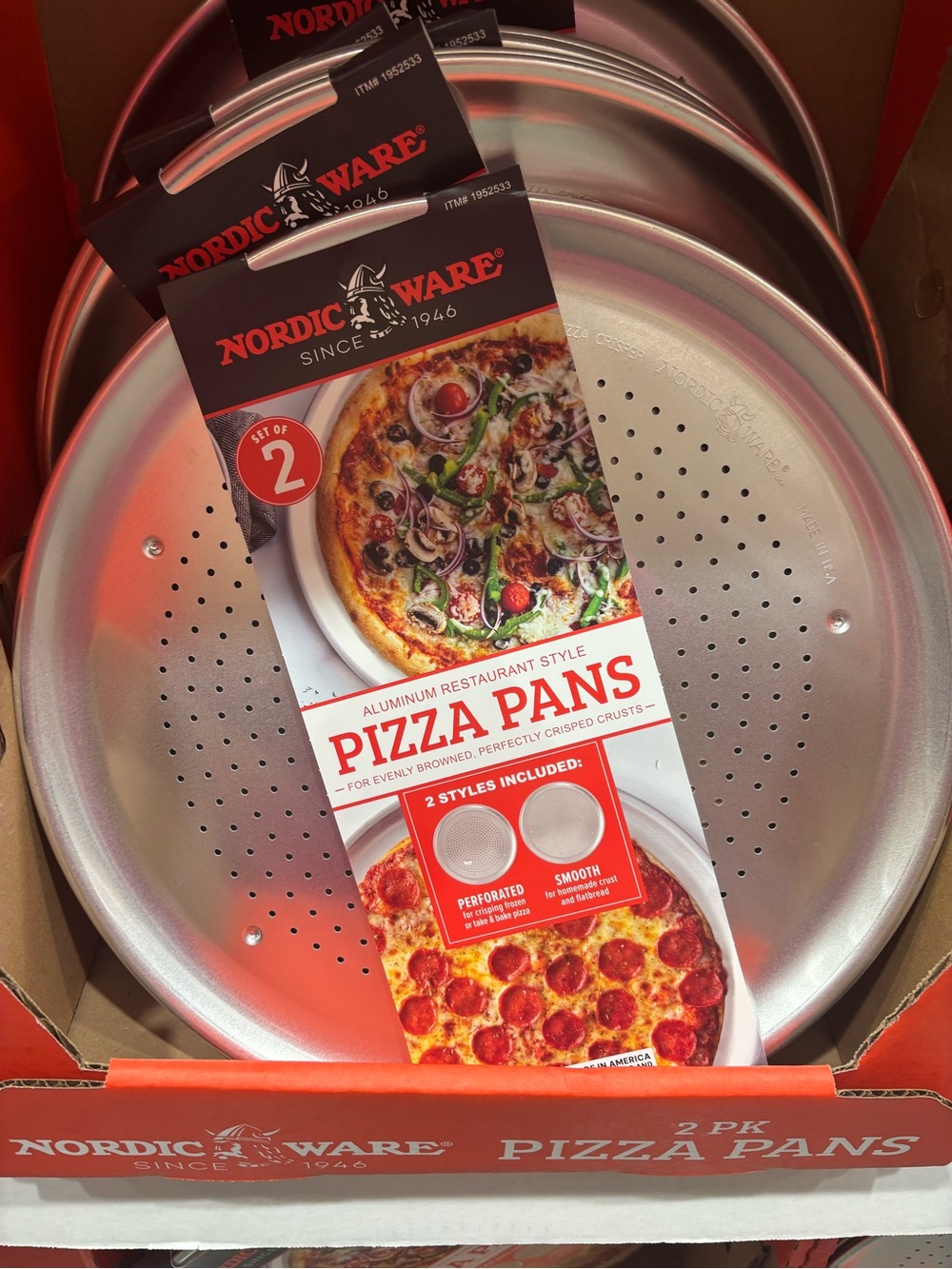 Nordic Ware Silver Aluminum Pizza Pans - Perforated & Smooth (Set of 2)
